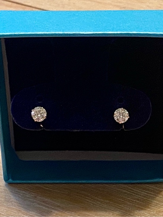 Moissanite Jewelry - 14k solid gold 1ct Moissanite earrings